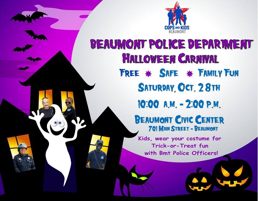 SETX Family Events Beaumont PD Halloween Carnival Eat Drink SETX